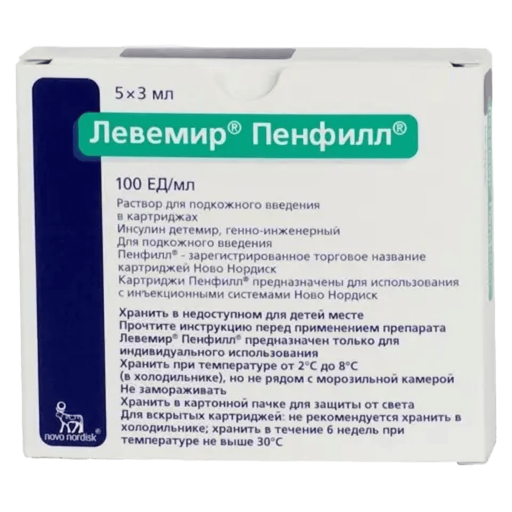 Левемир Пенфилл, 100 ЕД/мл, 3 мл, картр. №5