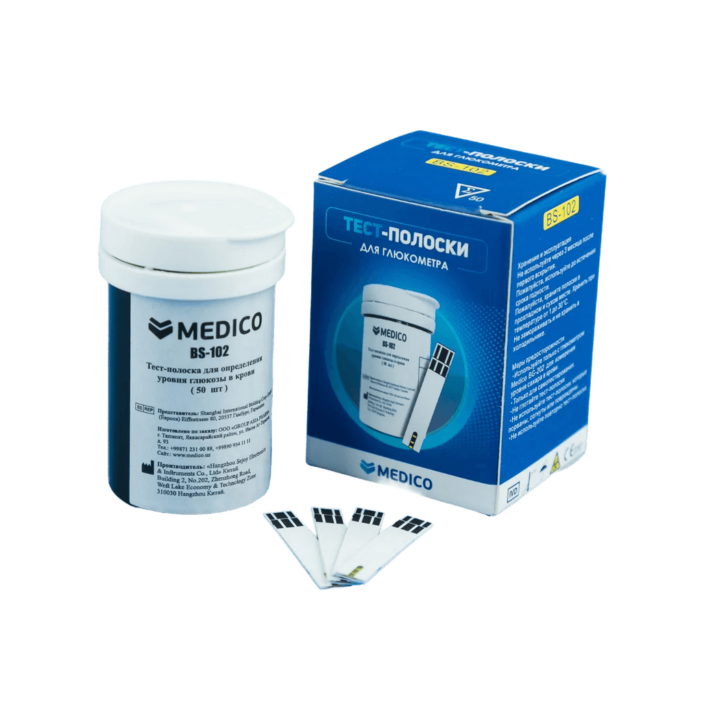 Тест полоски для глюкометра Medico, BS-102, №50