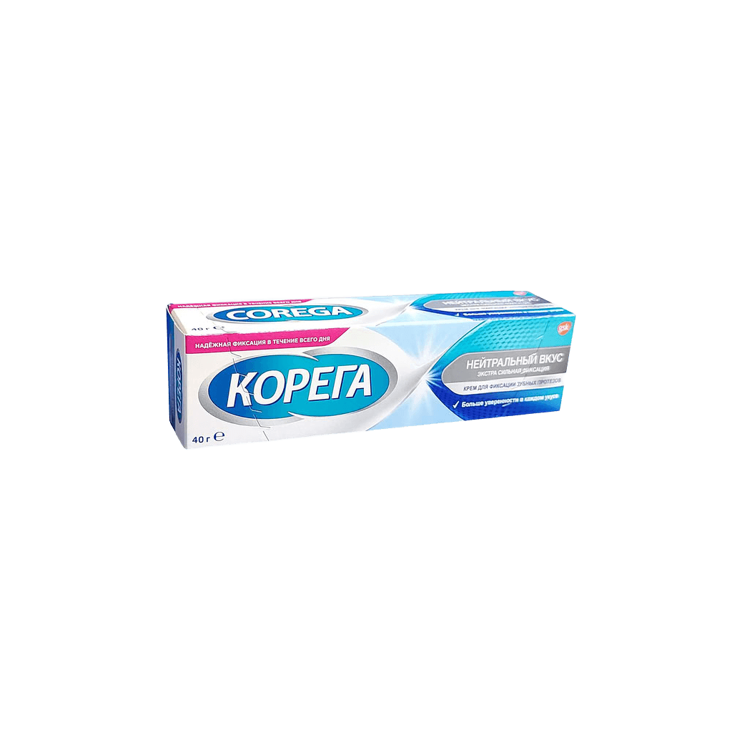Korega Neytralnyy vkus dlya fiksatsii zubnykh protezov krem, 20 g