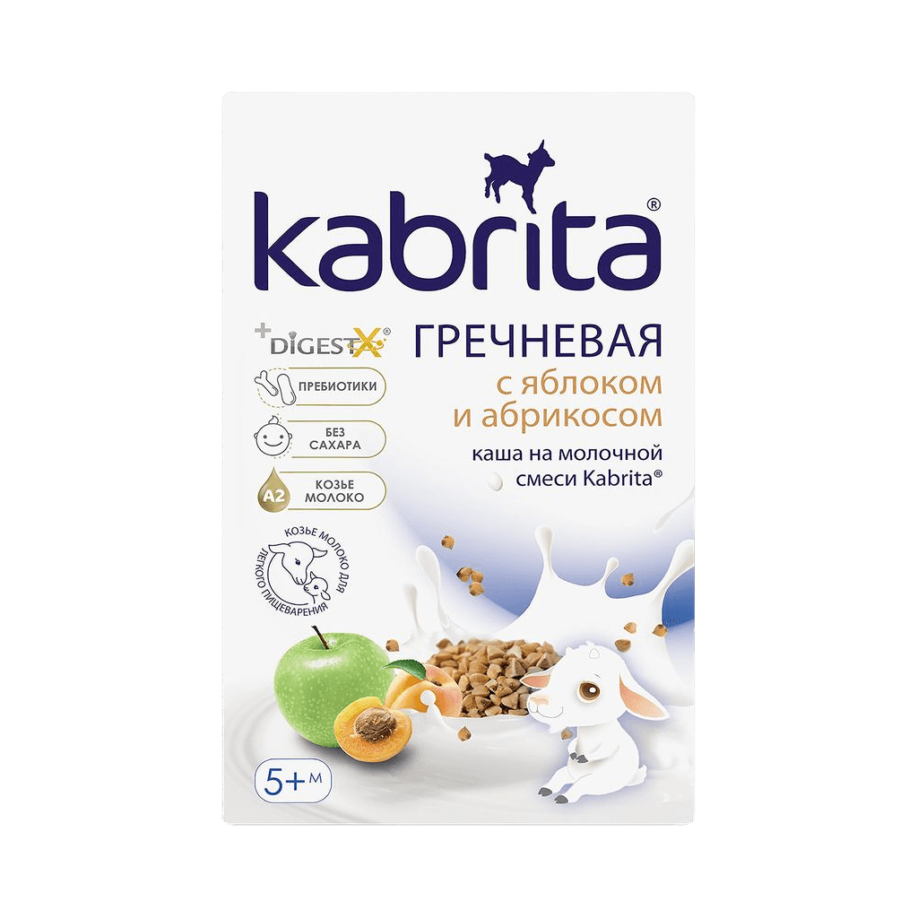 Kasha Grechnevaya na koz'yem molochke Kabrita, 180 g (yabloko abrikos)