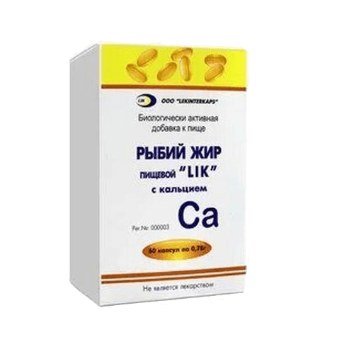 Rybiy zhir LIK s kaltsiyem, 0,78 g, kaps. №60