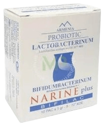 Narine Plyus, 1 g, paket, №10 (lakto + bifidum + sorbent)