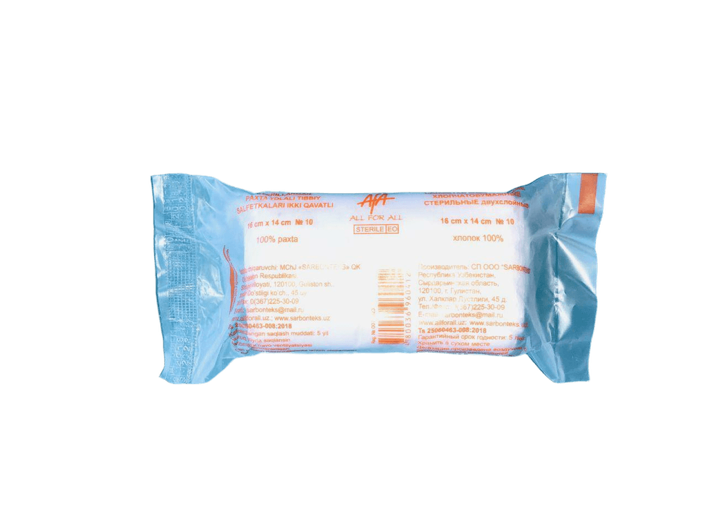 Salfetki marlevye med. ster. 16sm x 14sm, №10 (2 sl)