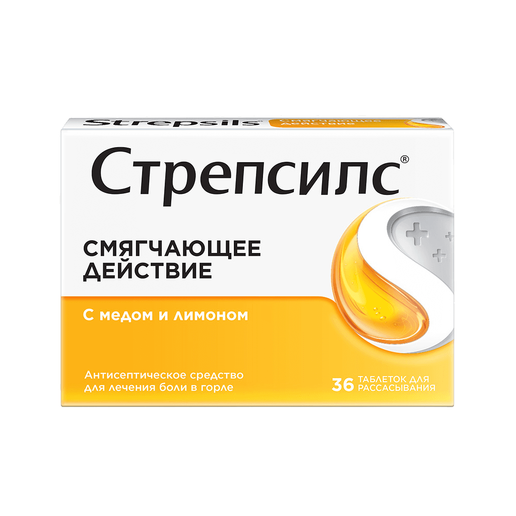 Стрепсилс, таб. №36 (мед и лимон)