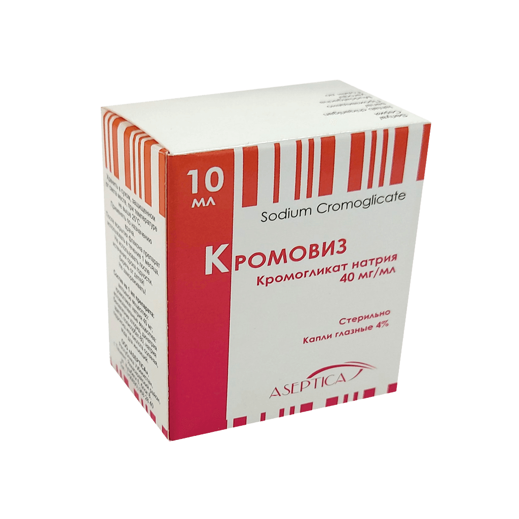 Кромовиз, 4%, 10 мл, капли глаз.