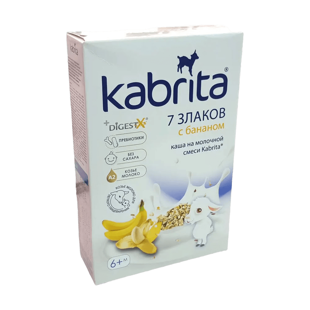 Kasha molochnaya 7 zlakov s bananom Kabrita, 180 g (6+ m)