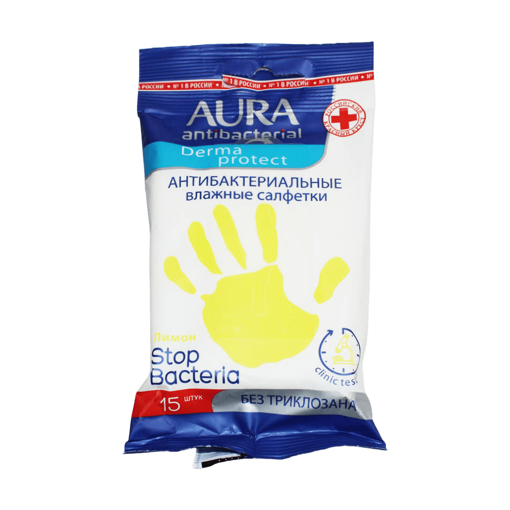Salfetki vlajnie Aura antibak, №15 (Limon)