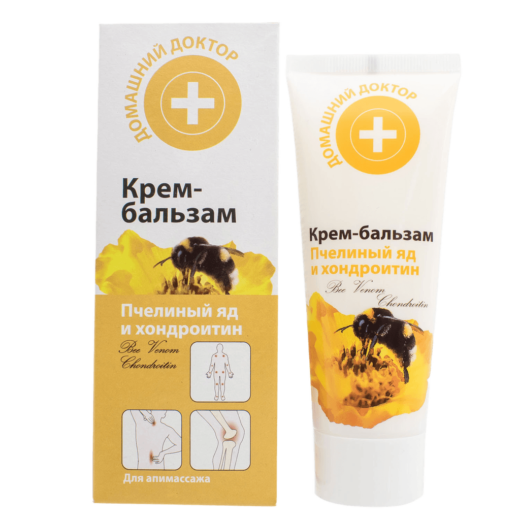 Krem-balzam dlya tela Pchelinyy yad i hondroitin Domashniy Doktor, 75 ml