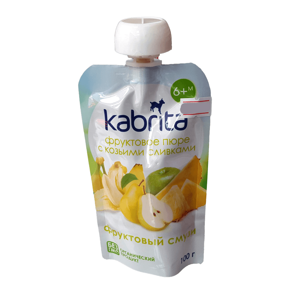 Пюре с козьими сливками Kabrita, 100 г (фруктовые смузи)