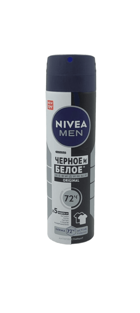 Dezodorant-sprey Nevidimiy dlya chernogo i belogo Nivea Men, 150 ml