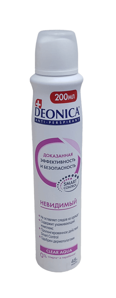 Antiperspirant Deonica erkaklar Nevidimiy, 200 ml, sprey
