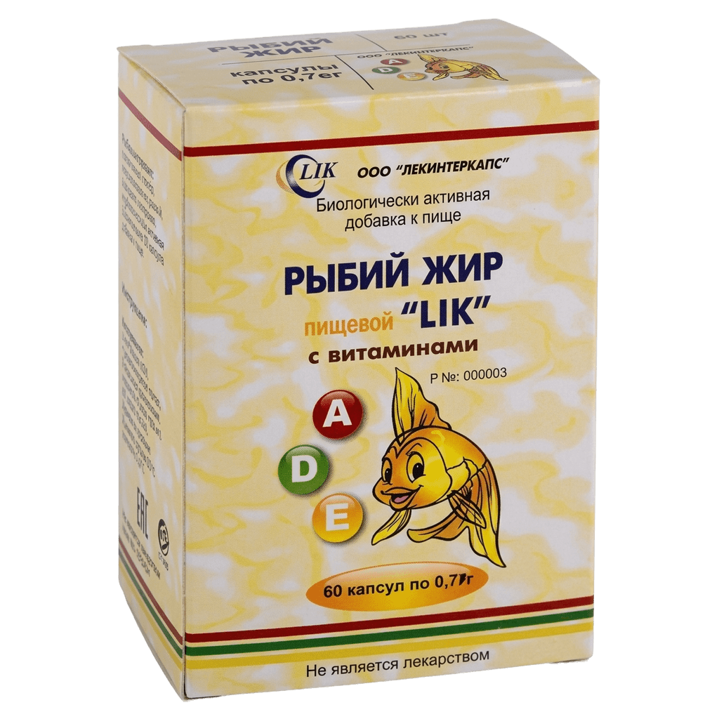 Rybiy zhir LIK, 0,78 g, kaps. №60